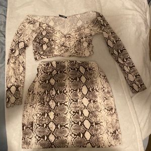 Two piece snakeskin fashion Nova